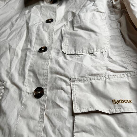 Barbour Averie Women’s Jacket UK 18 US 14 Beige Showerproof Cord Collar - Picture 4 of 11